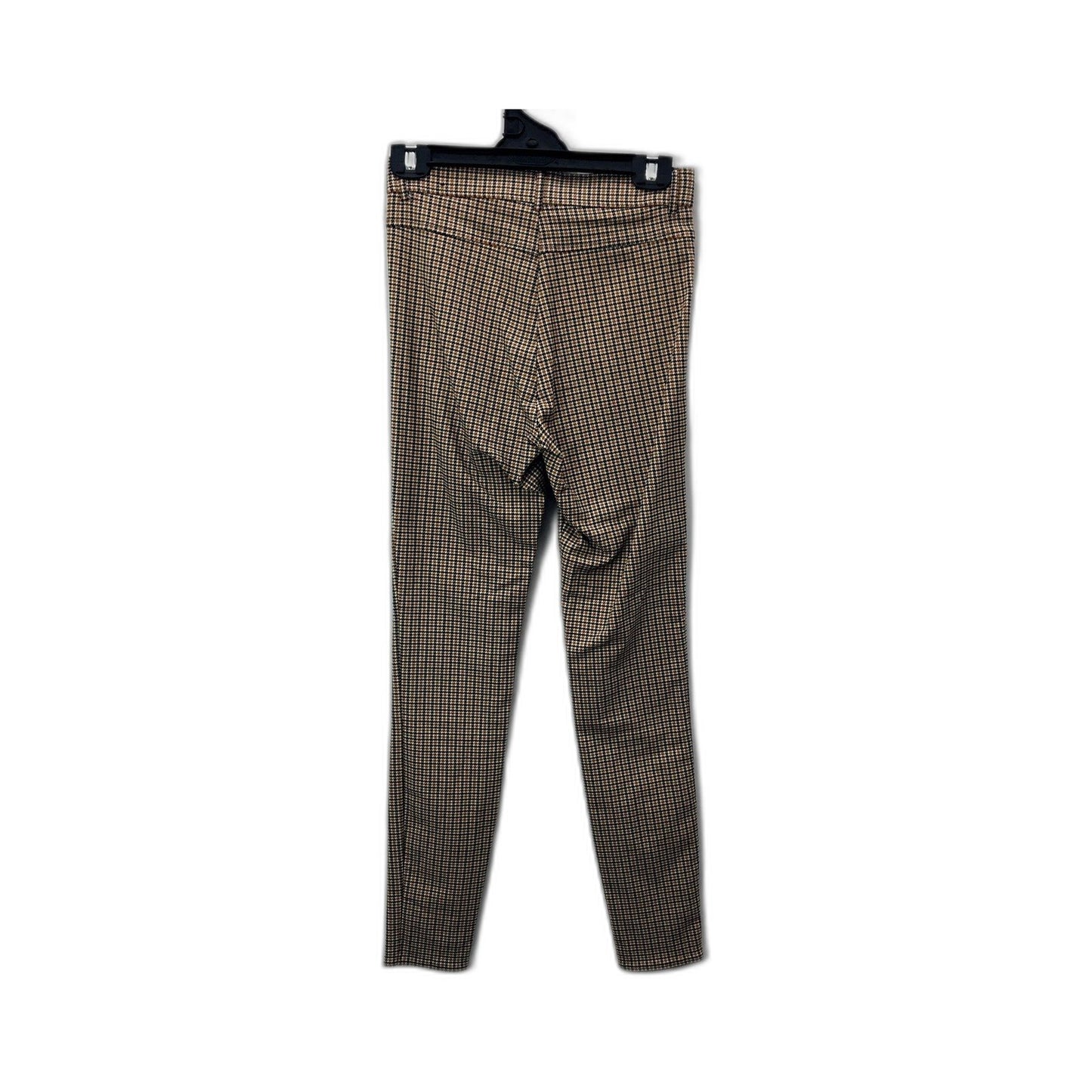 Zara Womens Houndstooth Pants in Black and Tan, Comfortable Fit Size S NEW