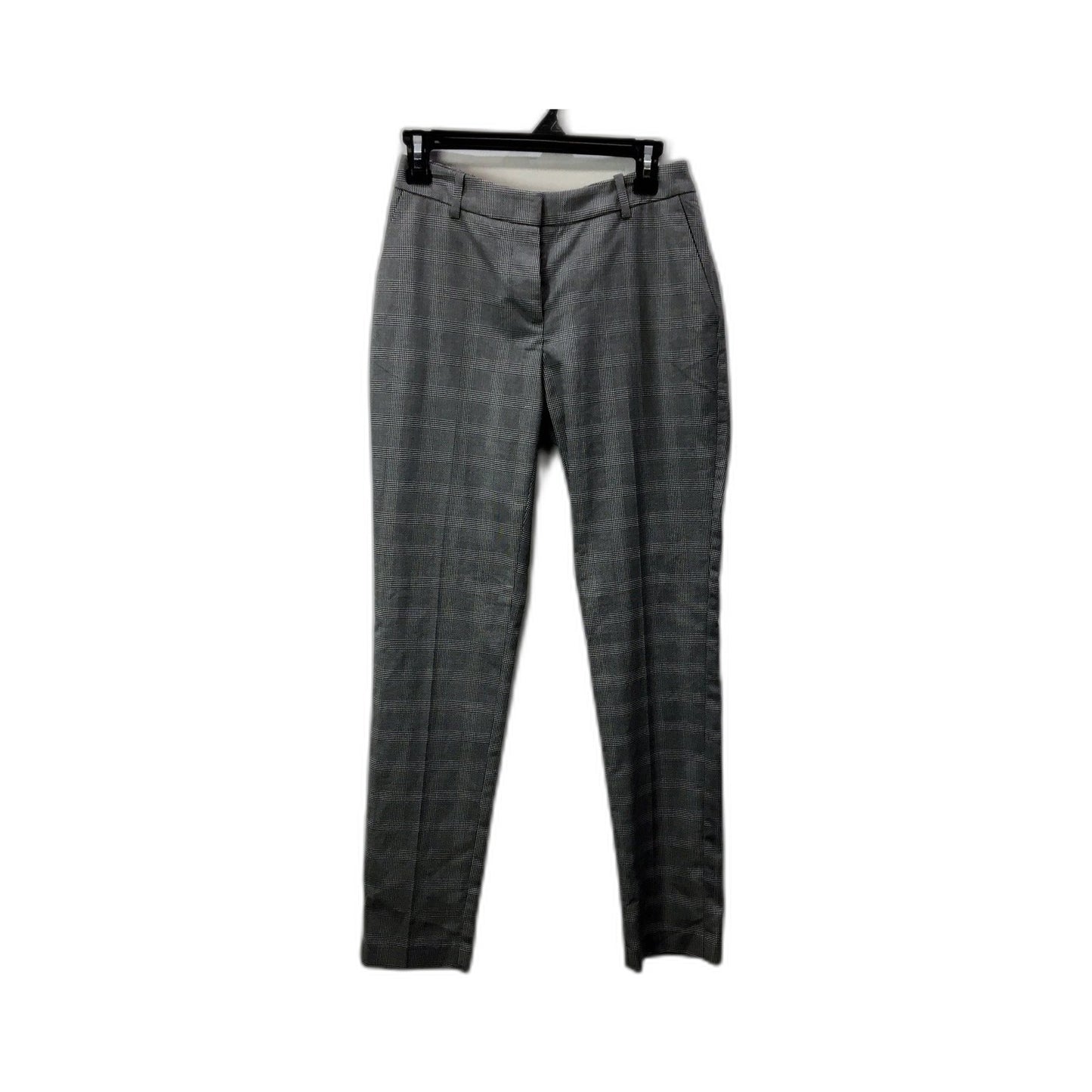 H&M Womens Gray Plaid Dress Pants Formal Trousers Office Wear Size 4 NEW