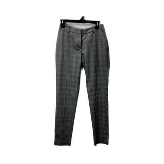 H&M Womens Gray Plaid Dress Pants Formal Trousers Office Wear Size 4 NEW