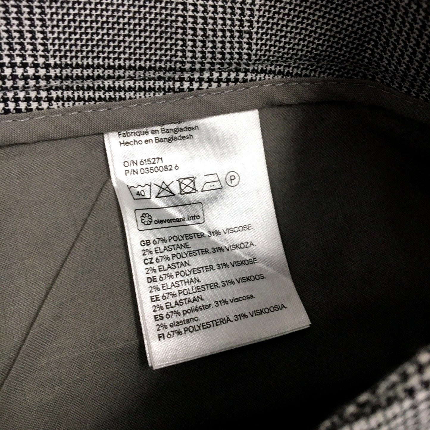 H&M Womens Gray Plaid Dress Pants Formal Trousers Office Wear Size 4 NEW