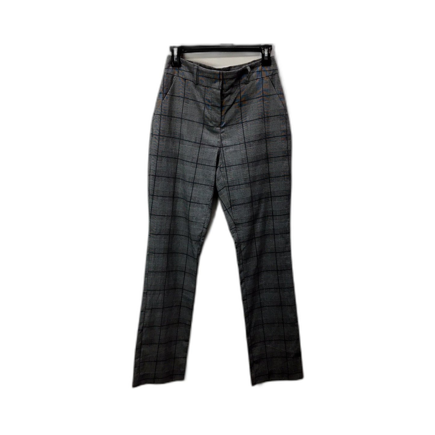 Tokito Womens Gray Plaid Trousers - Comfortable Fit Size 8