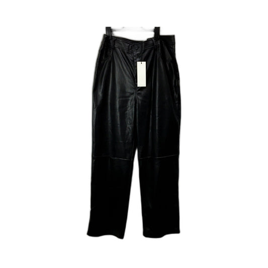 Alice in the eve. Womens Leather Pants High Waisted Pleated Black Size 2XL NEW
