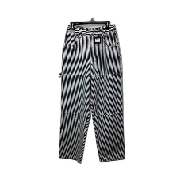 Neon Hart Unisex Carpenter Pants in Black and White Striped, XS Size NEW