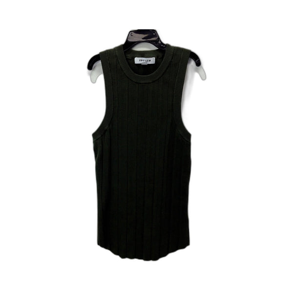 Preview Womens Pullover Tank Top Ribbed Knit Mock Neck Sz L NEW