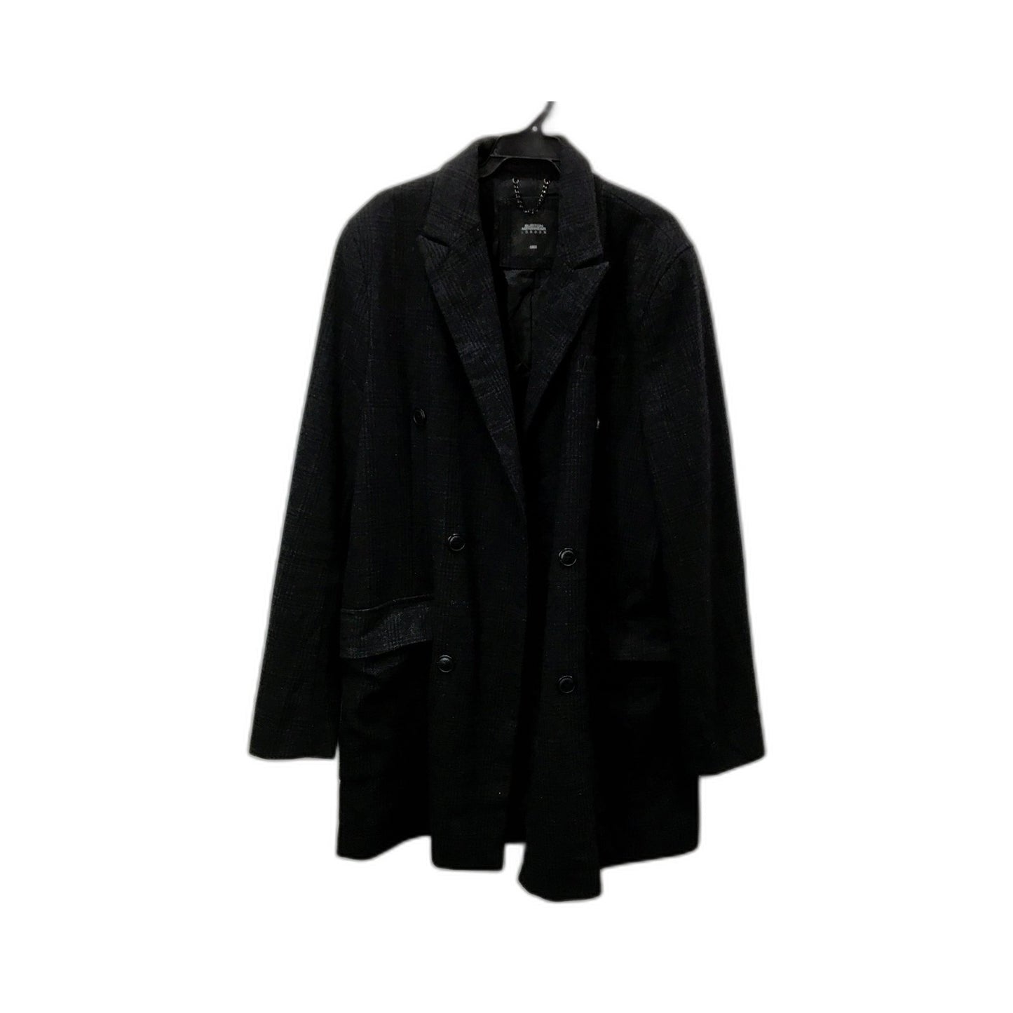 Burton Mens Wool Coat - Black Warm Winter Jacket for Large Size
