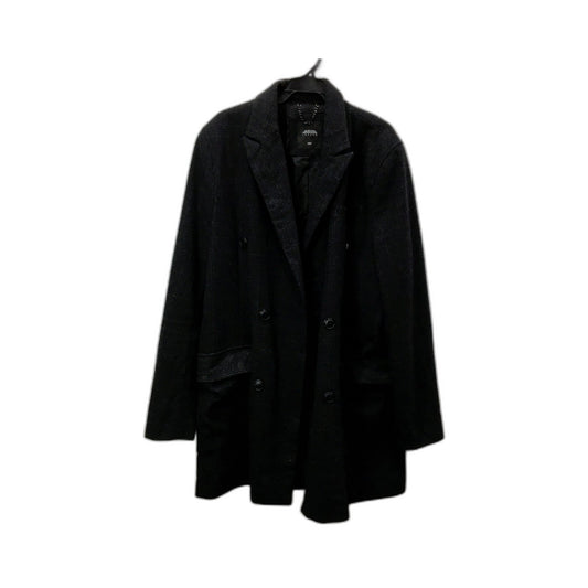 Burton Mens Wool Coat - Black Warm Winter Jacket for Large Size