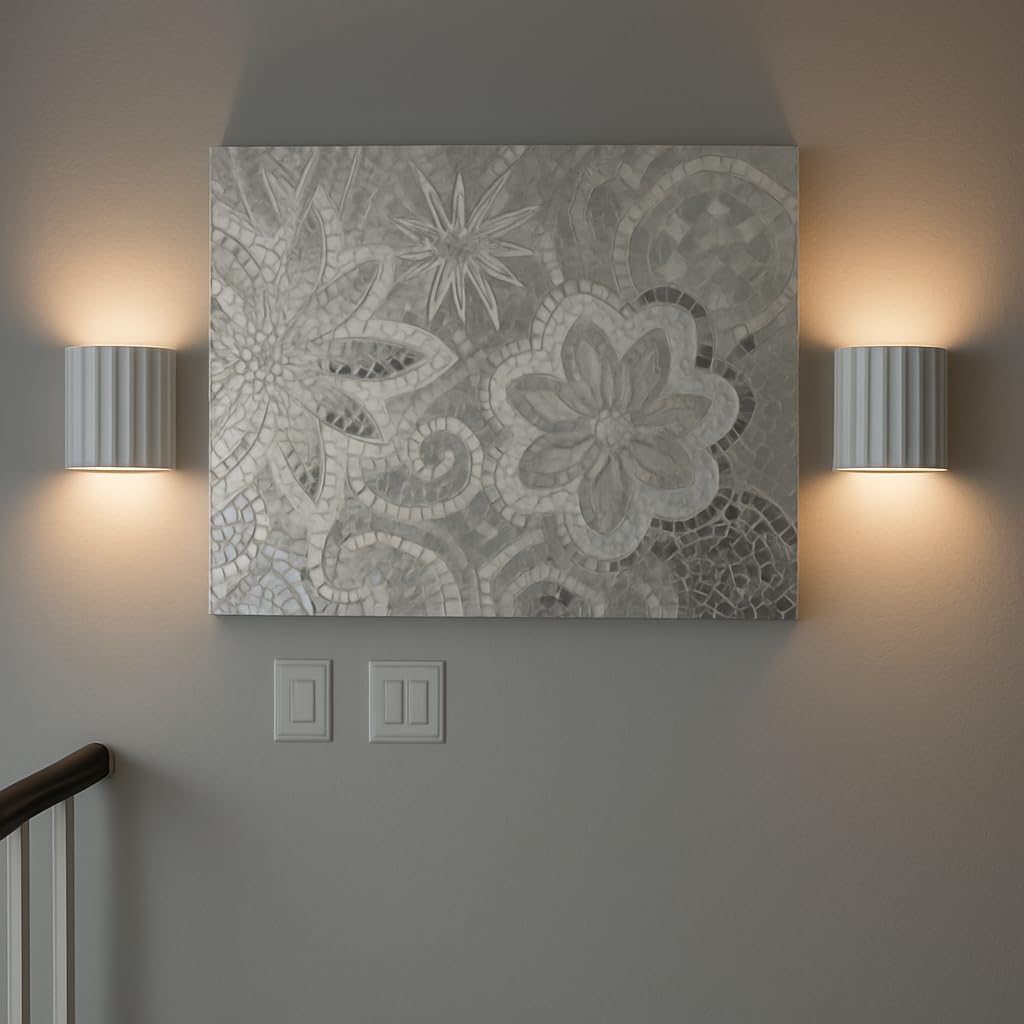 Green Wall Lighting Fixture Up and Down Indoor Ripple Texture NEW