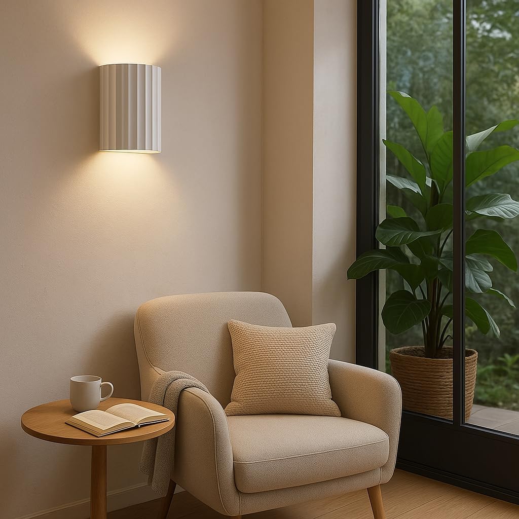 Green Wall Lighting Fixture Up and Down Indoor Ripple Texture NEW