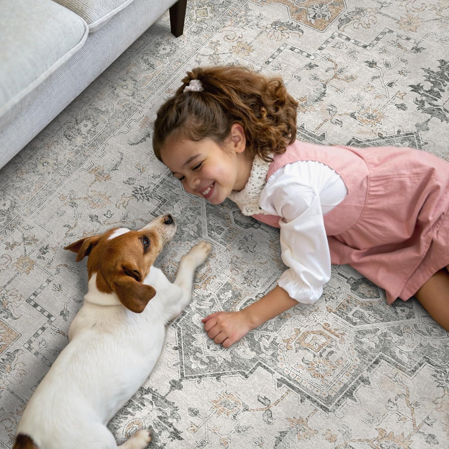 HAOLEYAO Area Rugs for Living Room Vintage Taupe Rug 60 x 90 cm NEW