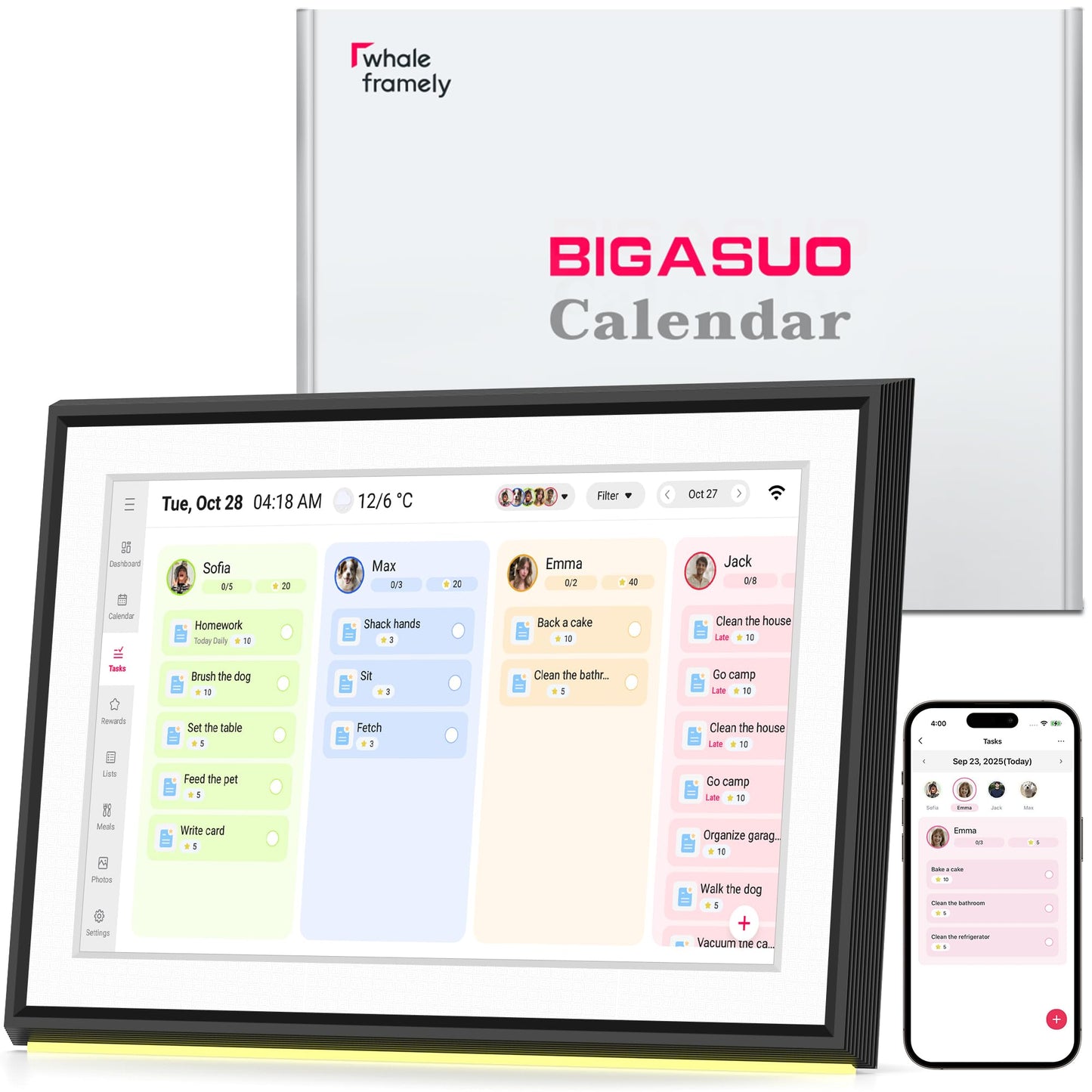 BIGASUO 10.1 Inch Digital Calendar Full HD Touchscreen Smart Planner Wall DEMO