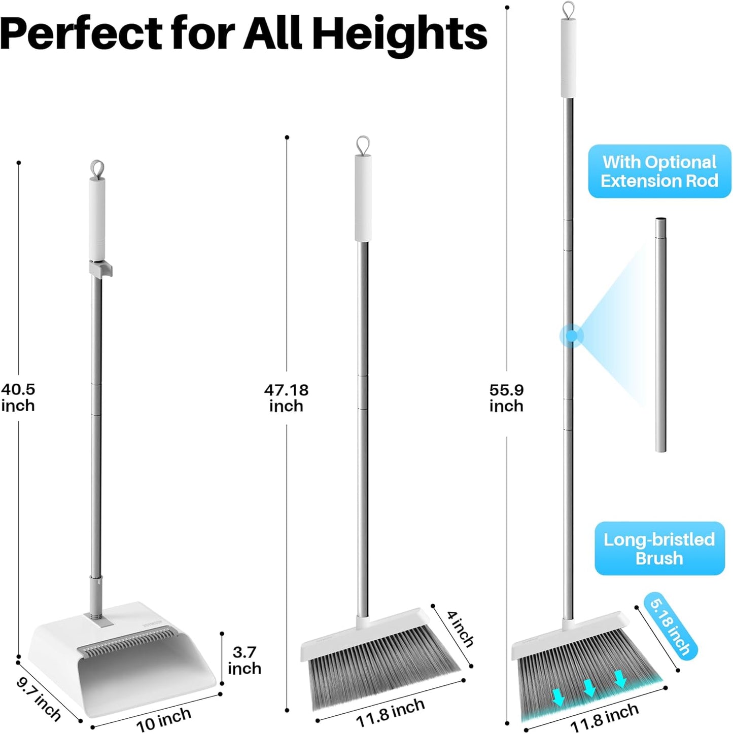 JOYMOOP Upright Sweeping Parts & Accessories Stand Up Broom with Built-in NEW