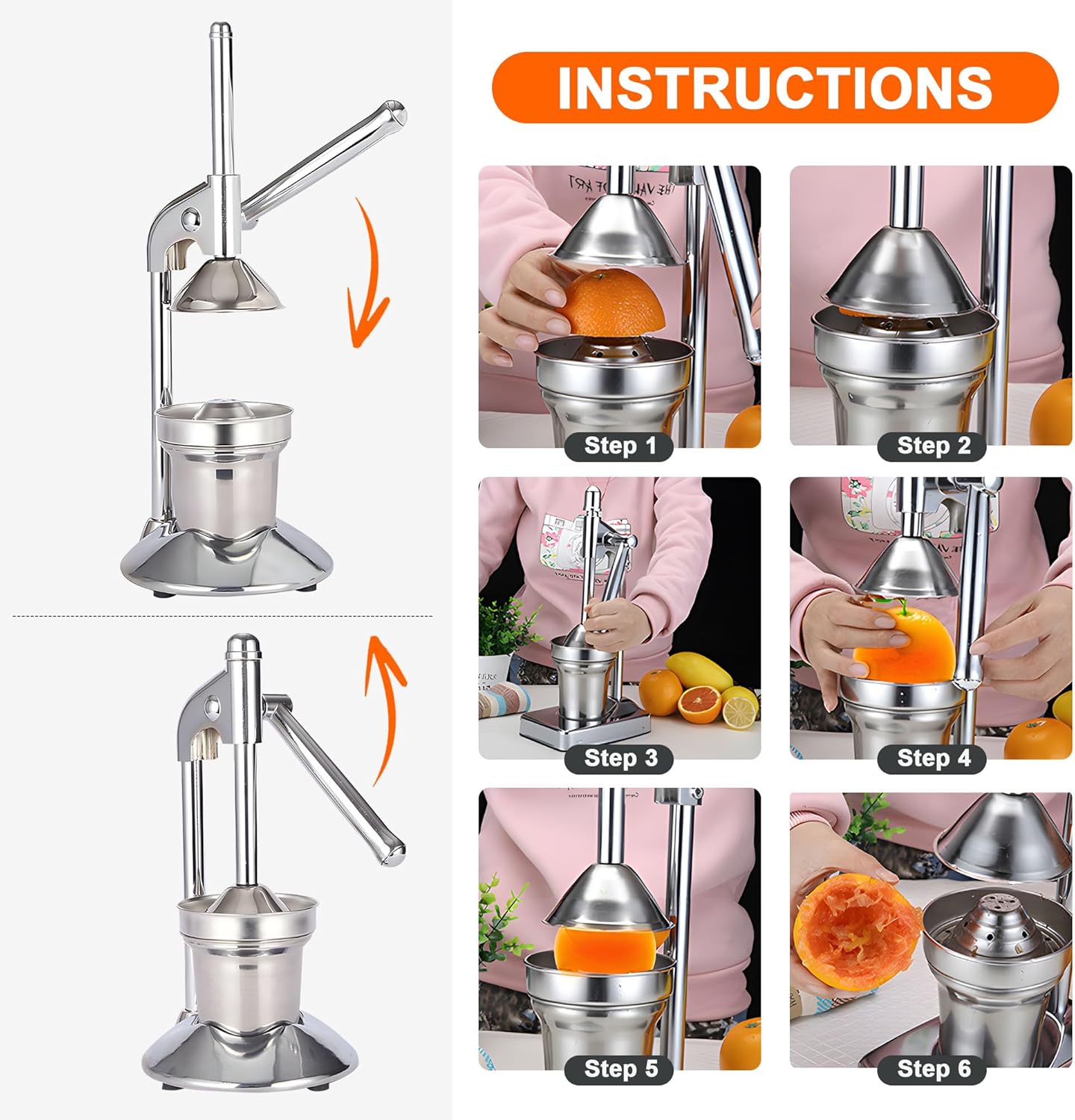 Aumerage Manual Manual Juicers Juicer Hand Press Juice Presser Easy to Clean