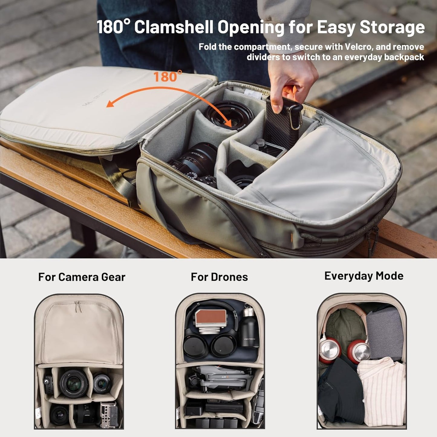 PGYTECH OneGo Cases & Bags Lite 16L Forest Green Camera Backpack, 22L NEW