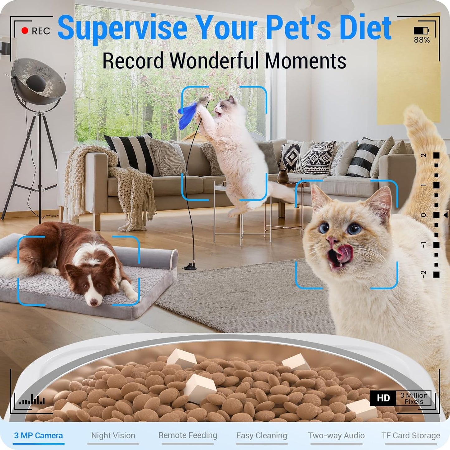 Frienhund Automatic Feeders White-100W Acrylonitrile Butadiene Styrene