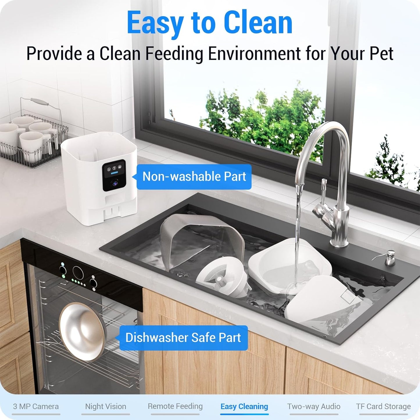 Frienhund Automatic Feeders White-100W Acrylonitrile Butadiene Styrene