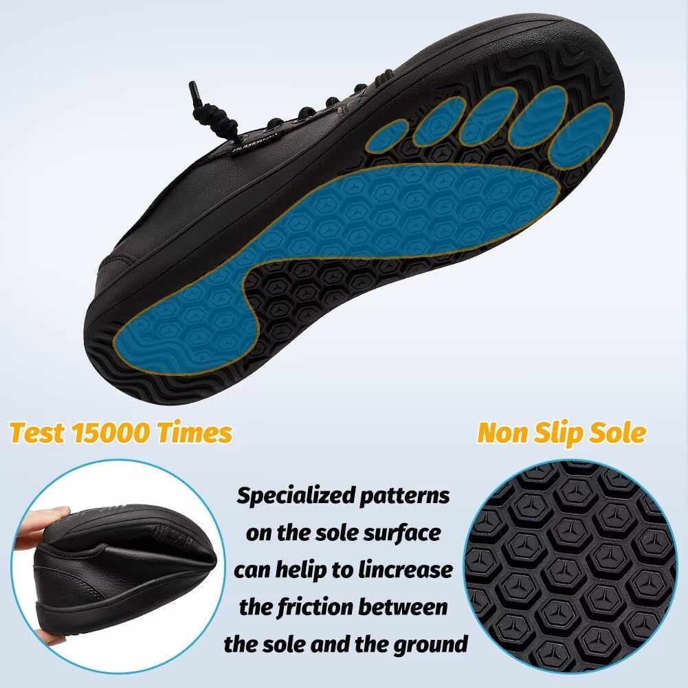 HOBIBEAR Slip On Wide Barefoot Sneakers Zero Drop Minimalist Black Sz 39 EUR NEW