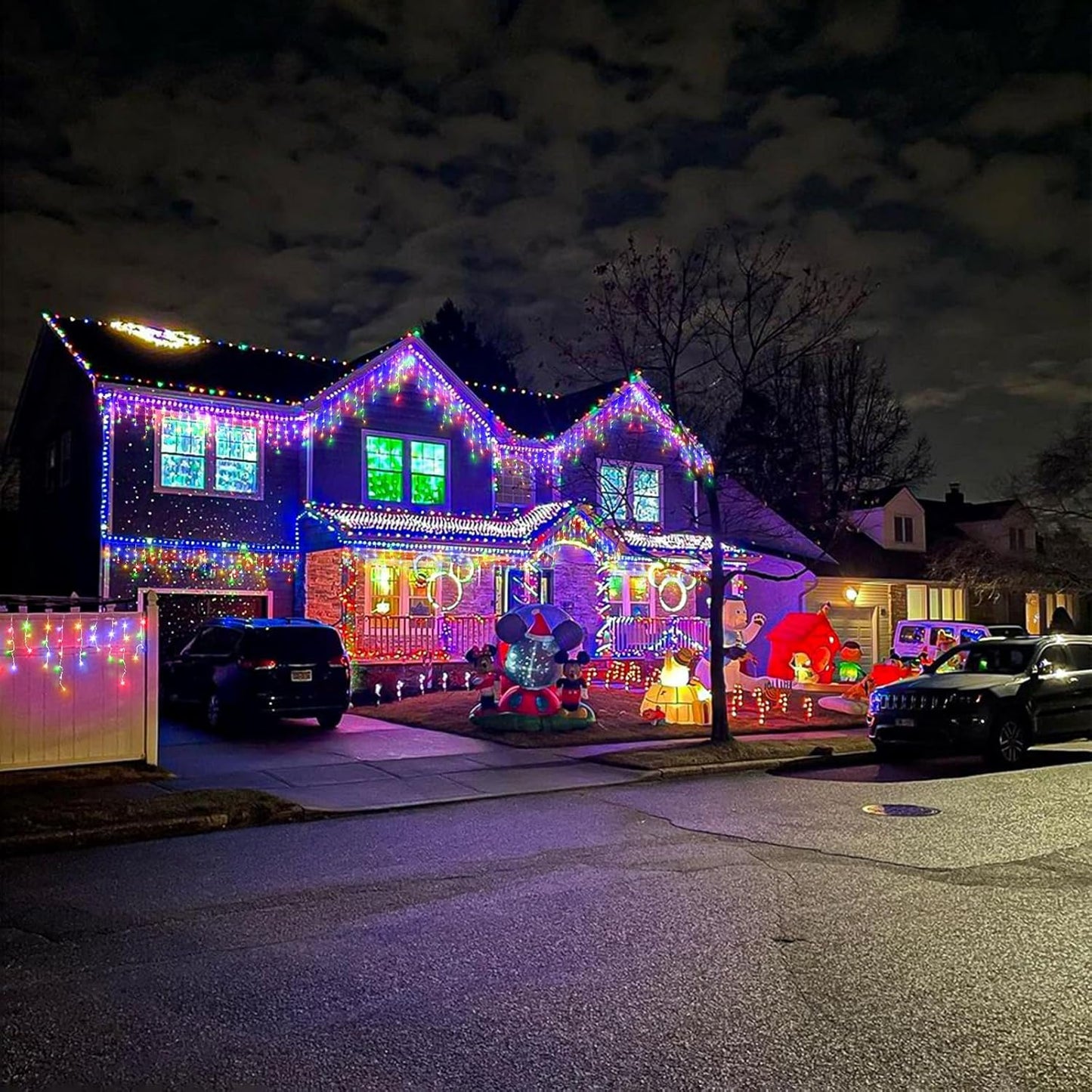 TRWYMZ Multicolor Indoor-Outdoor Icicle Lights Outdoor Version 75 Bulbs NEW