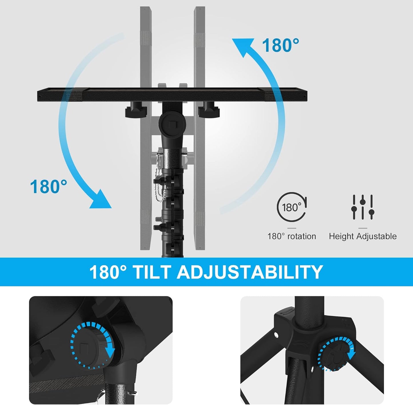 DECOSIS Adjustable Stands Tripod Laptop Projector Stand, Aluminium Black NEW