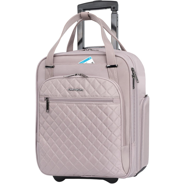 EMPSIGN Underseat Carry-Ons Carry On Wheeled Bag Dusty Pink-Grey Zipper NEW