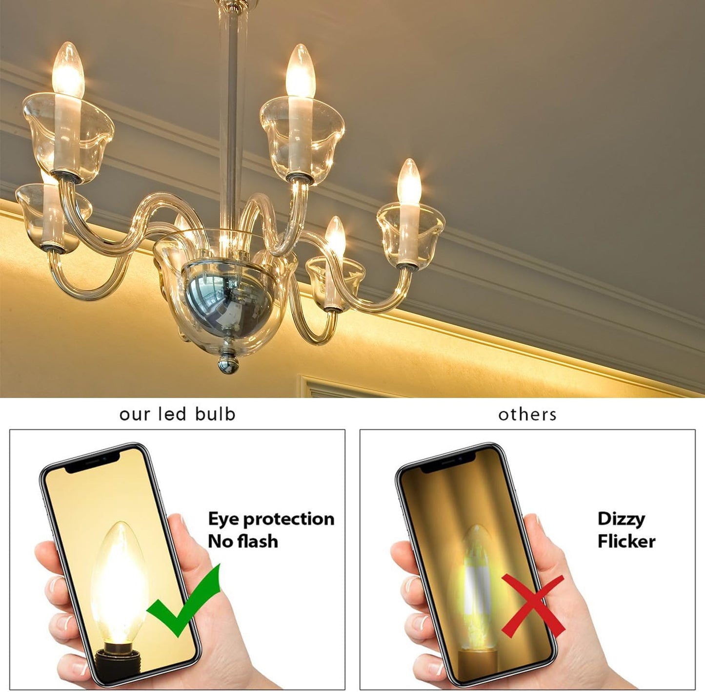 FEILEMAN LED Light Bulbs 8W Super Bright Small Edison Screw Warm White NEW