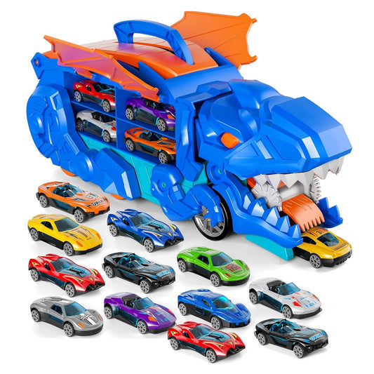 DRSM Dinosaur Ultimate Hauler Track Toy Transforms into Stomping Size 14 DEMO