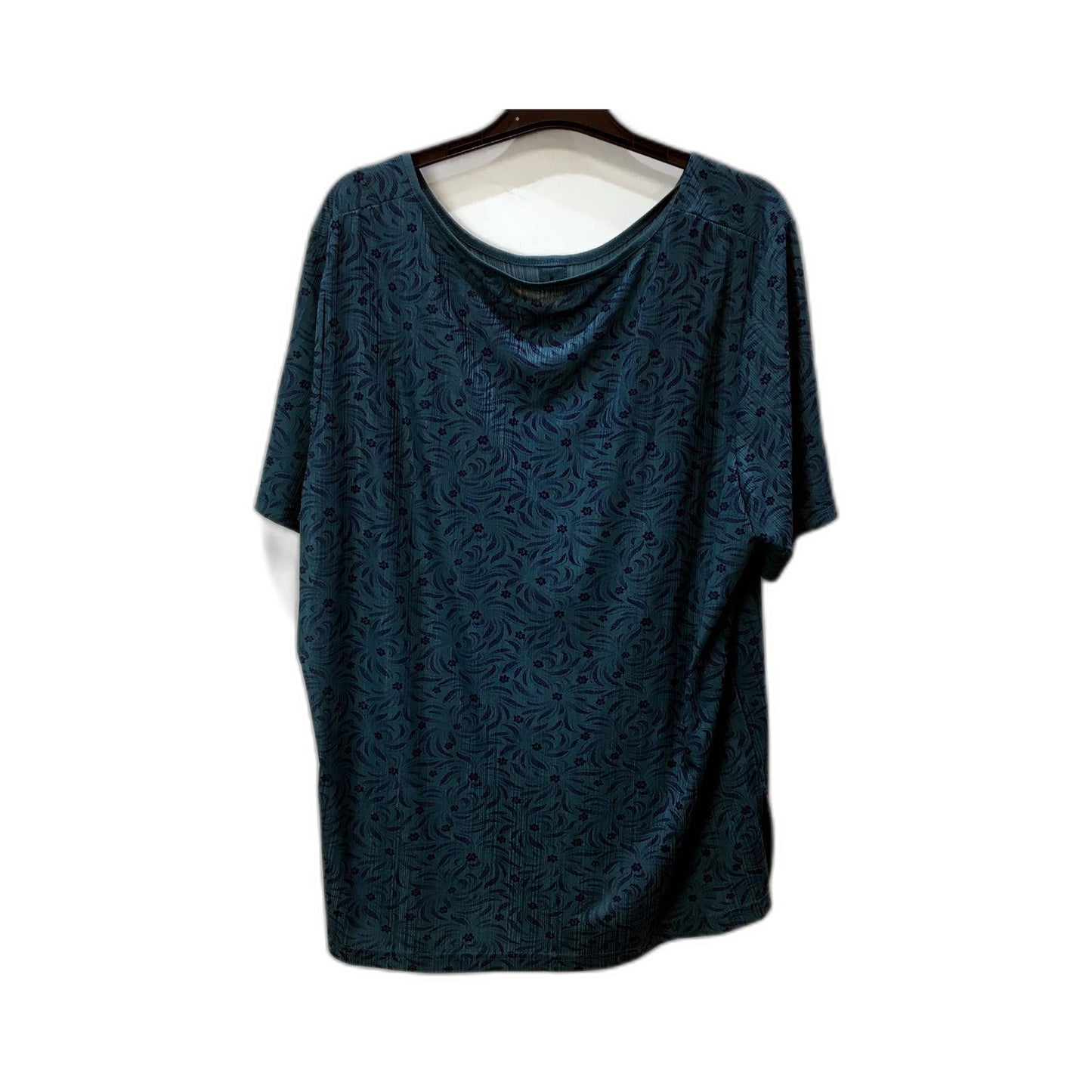 L.unda Womens Patterned T-Shirt Teal/Navy Comfortable Soft Size Medium NEW