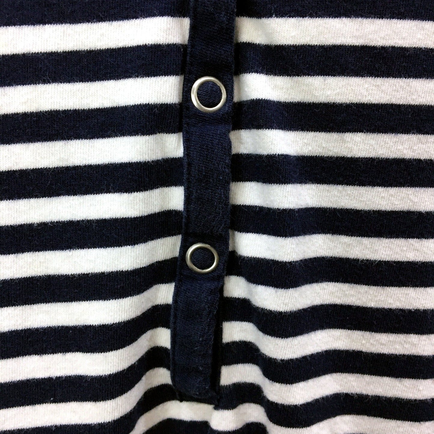 Bub020 Womens Striped Henley Shirt Navy and White Casual Cotton Size 10