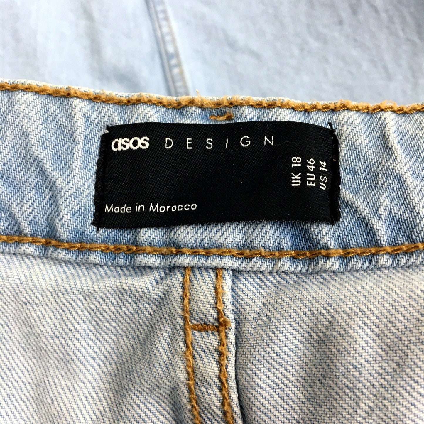 ASOS Design Womens Straight Leg High-Waisted Blue Denim Jeans Size 18 NEW