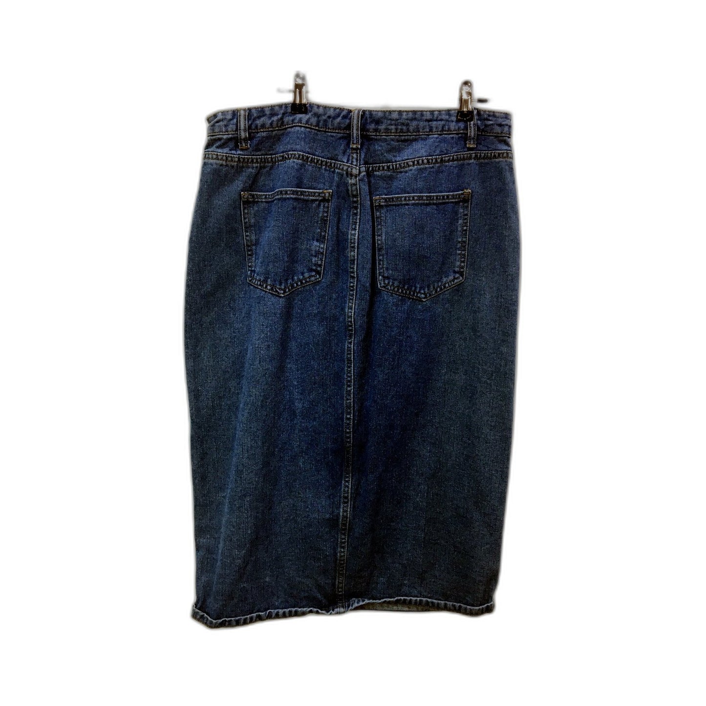 LTS Womens Denim Skirt Dark Blue Denim Midi Skirt for Size 16