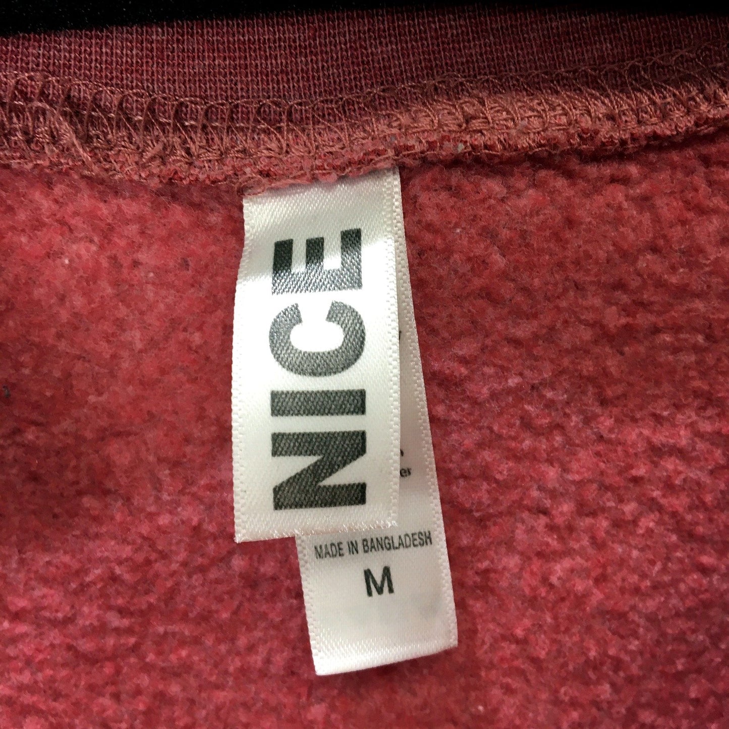 Burgundy Pullover Sweatshirt Womens with Graphic Design, Size M
