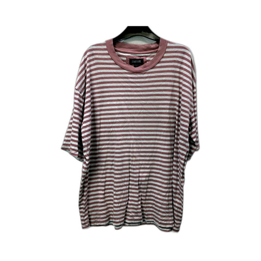 Zanerobe Mens Striped T-Shirt Comfortable Pink and White Stripes Size XL
