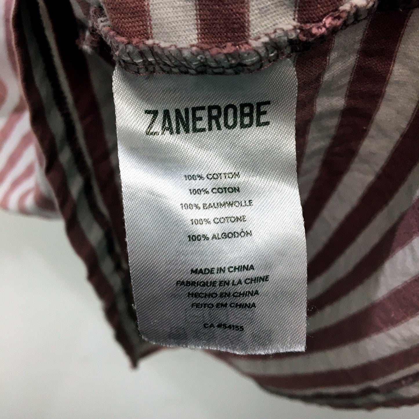 Zanerobe Mens Striped T-Shirt Comfortable Pink and White Stripes Size XL