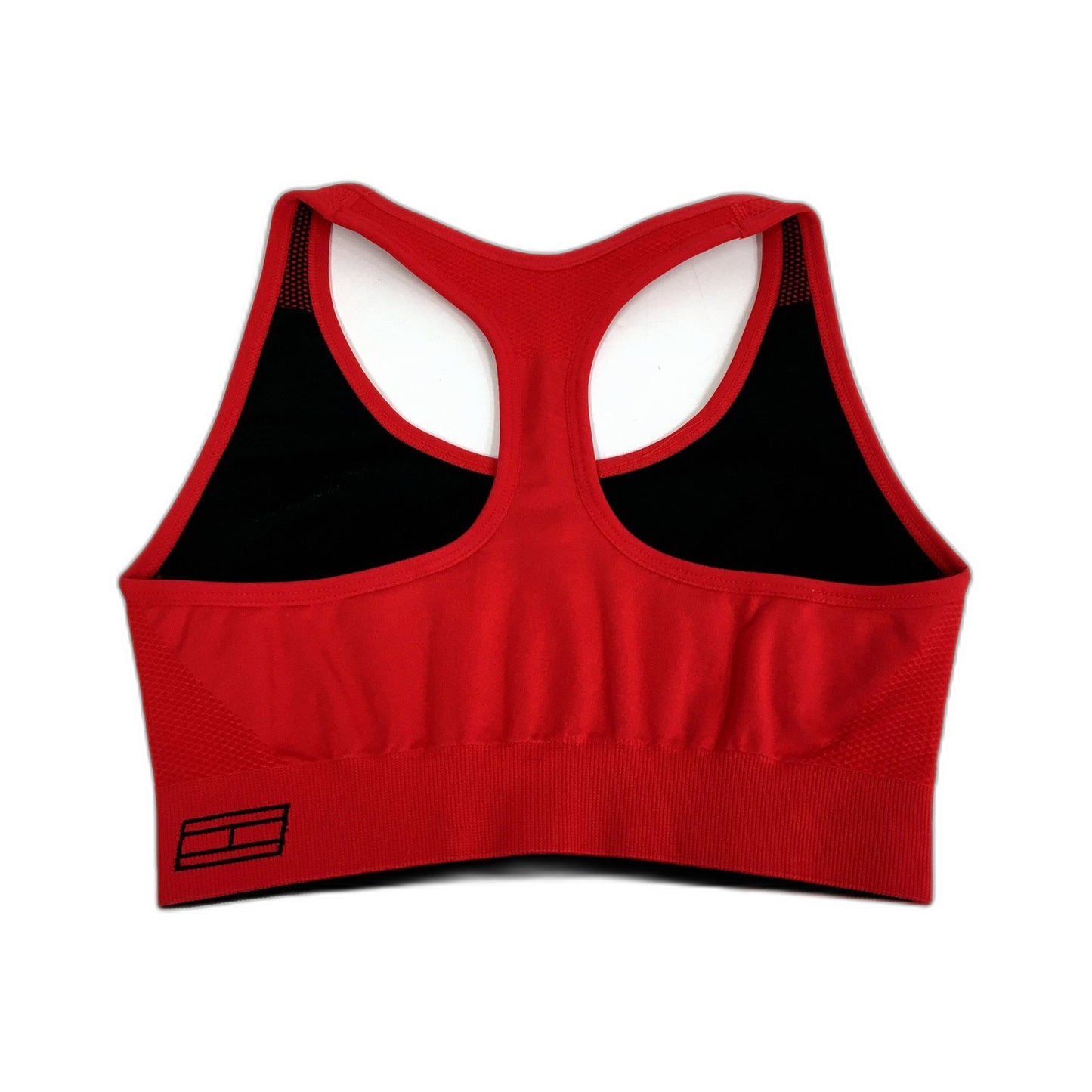 Tommy Hilfiger Womens Sports Bra Racerback Mesh Red Activewear XS NEW