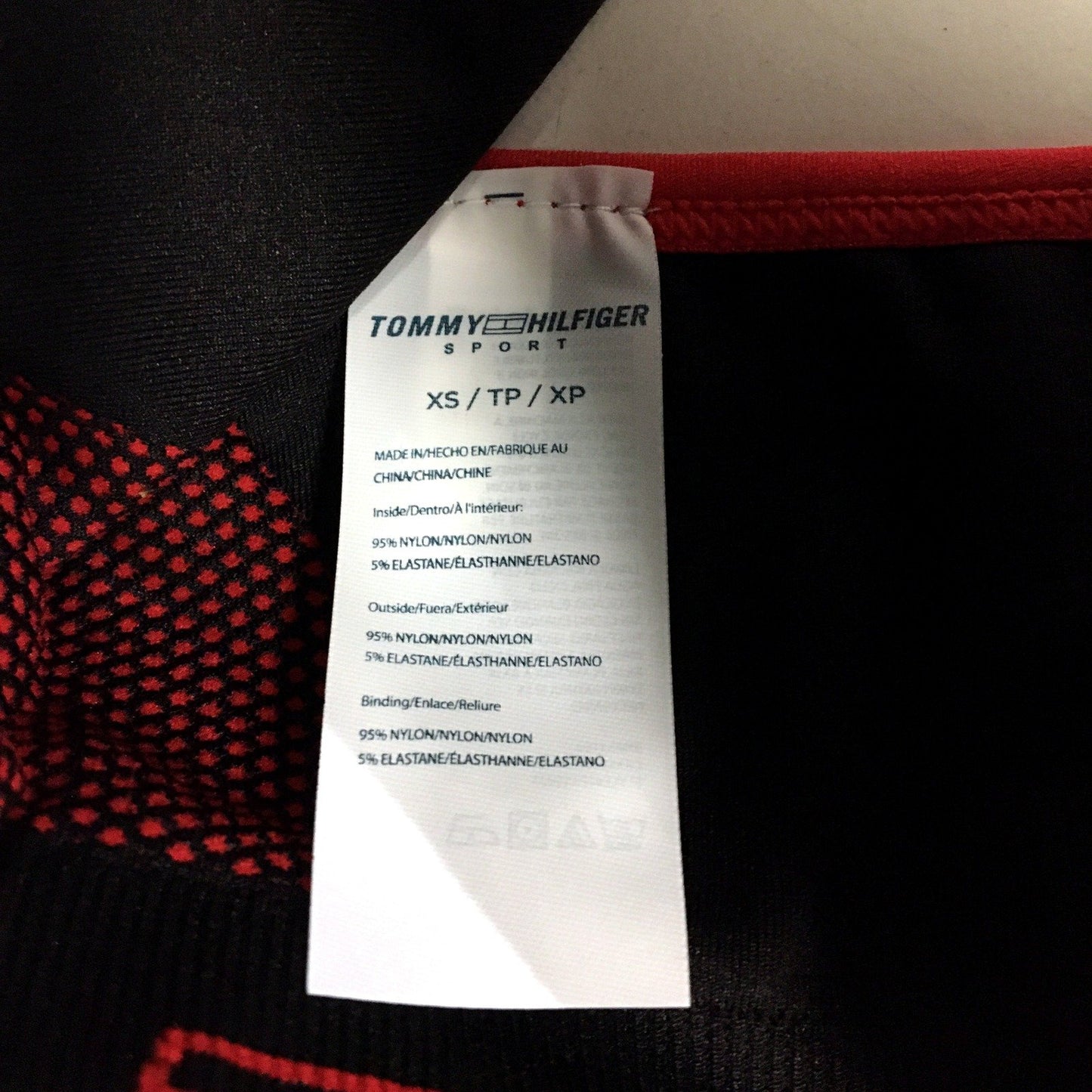 Tommy Hilfiger Womens Sports Bra Racerback Mesh Red Activewear XS NEW