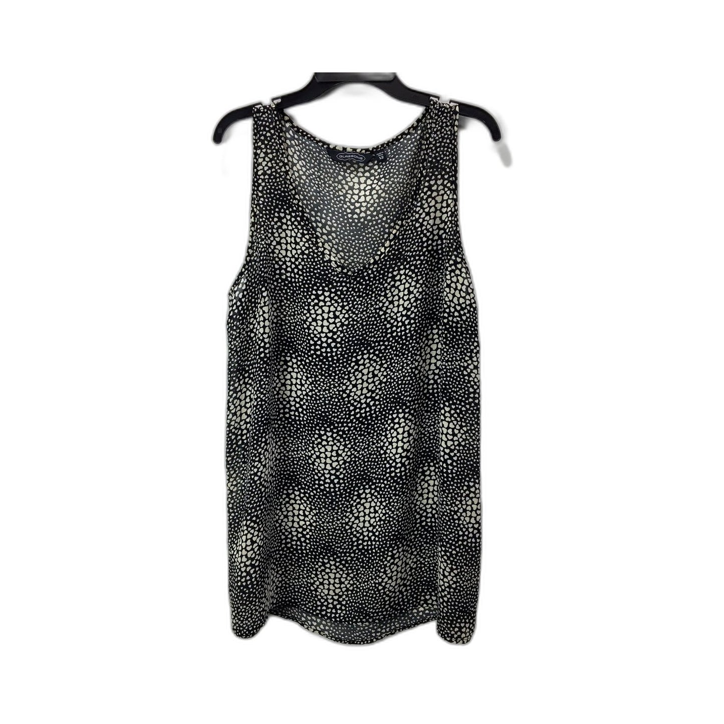Glassons Womens Sleeveless Dress Sleeveless Polka Dot Dress in Black Size 12