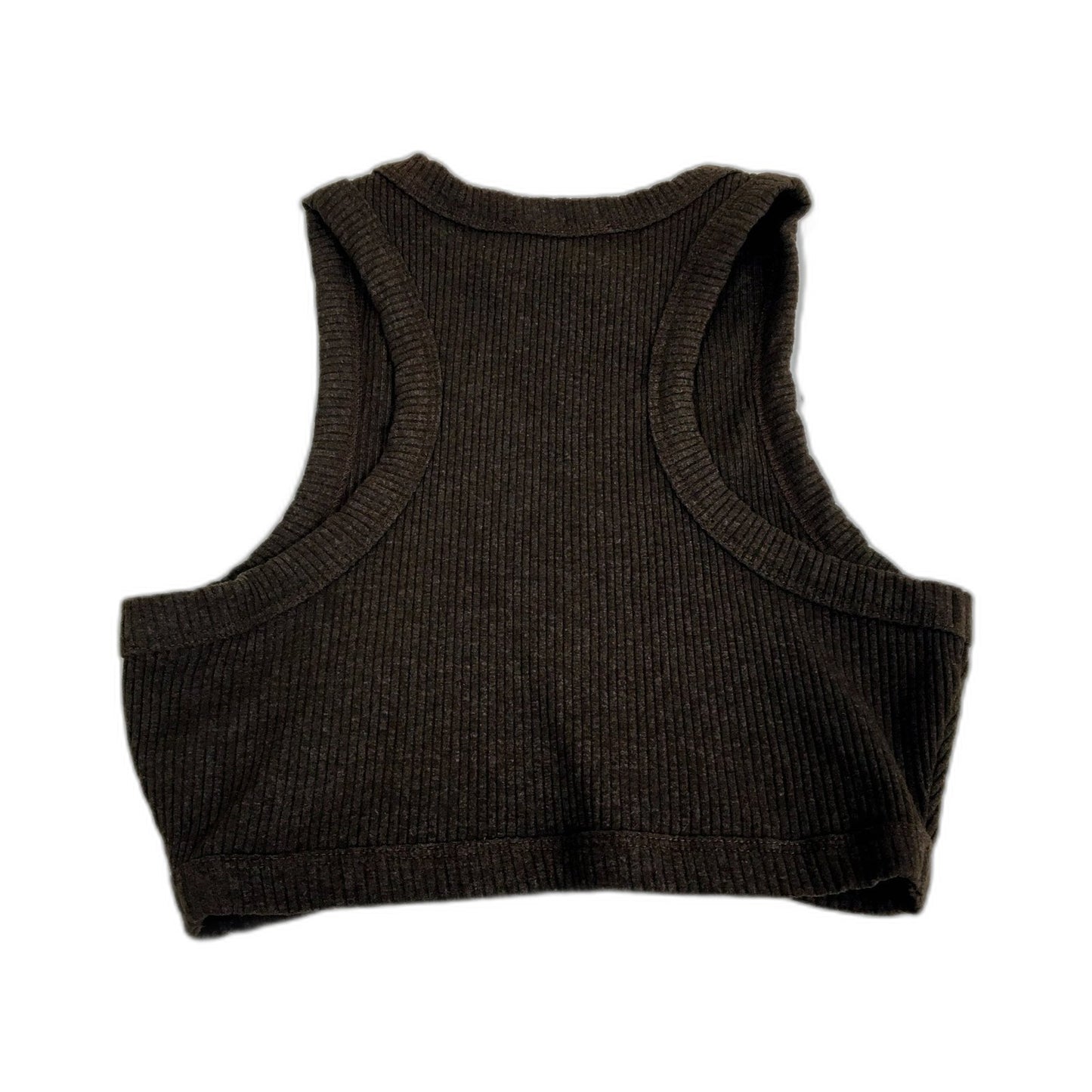 Glassons Womens Ribbed Knit Pullover Cropped Tank in Brown, Size XS