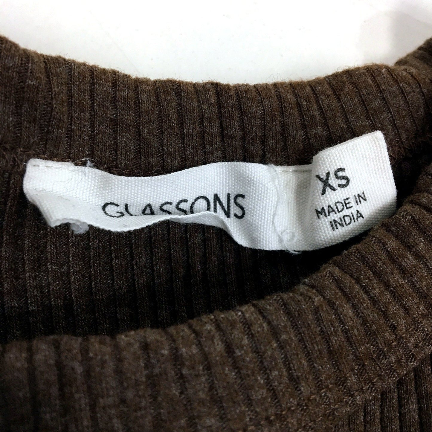 Glassons Womens Ribbed Knit Pullover Cropped Tank in Brown, Size XS