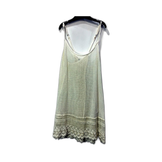 Roxy Womens Crochet Tank Top with Lace Trim in Cream, Size Small