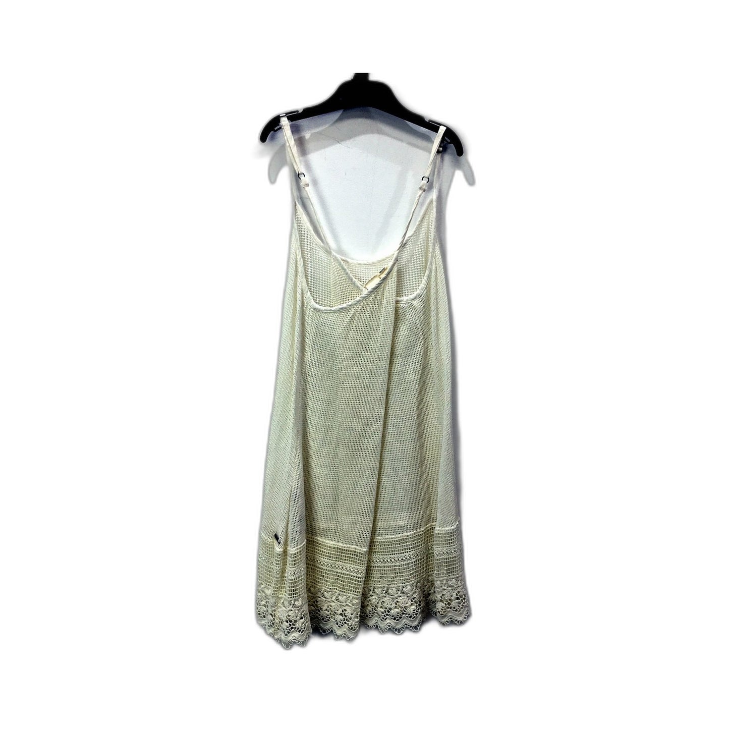 Roxy Womens Crochet Tank Top with Lace Trim in Cream, Size Small