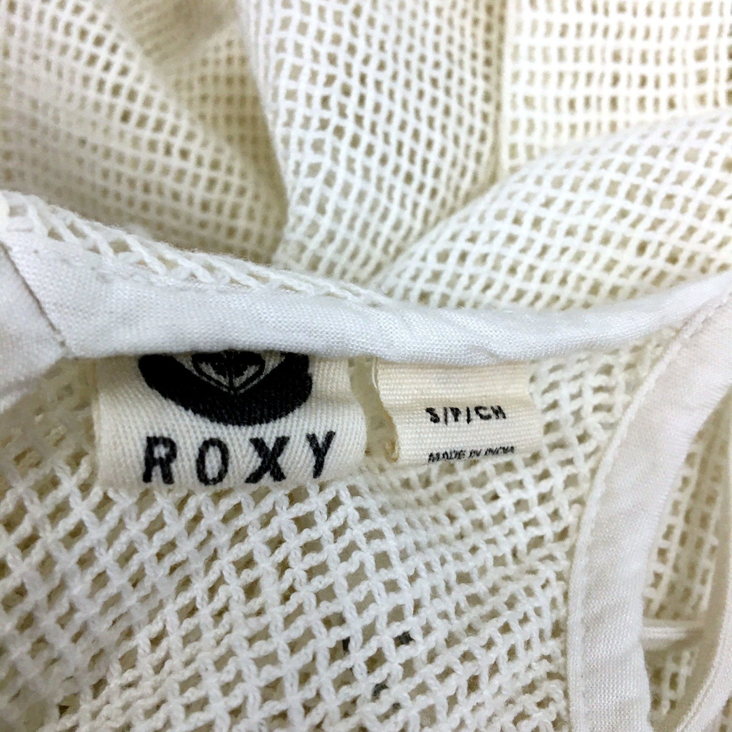 Roxy Womens Crochet Tank Top with Lace Trim in Cream, Size Small