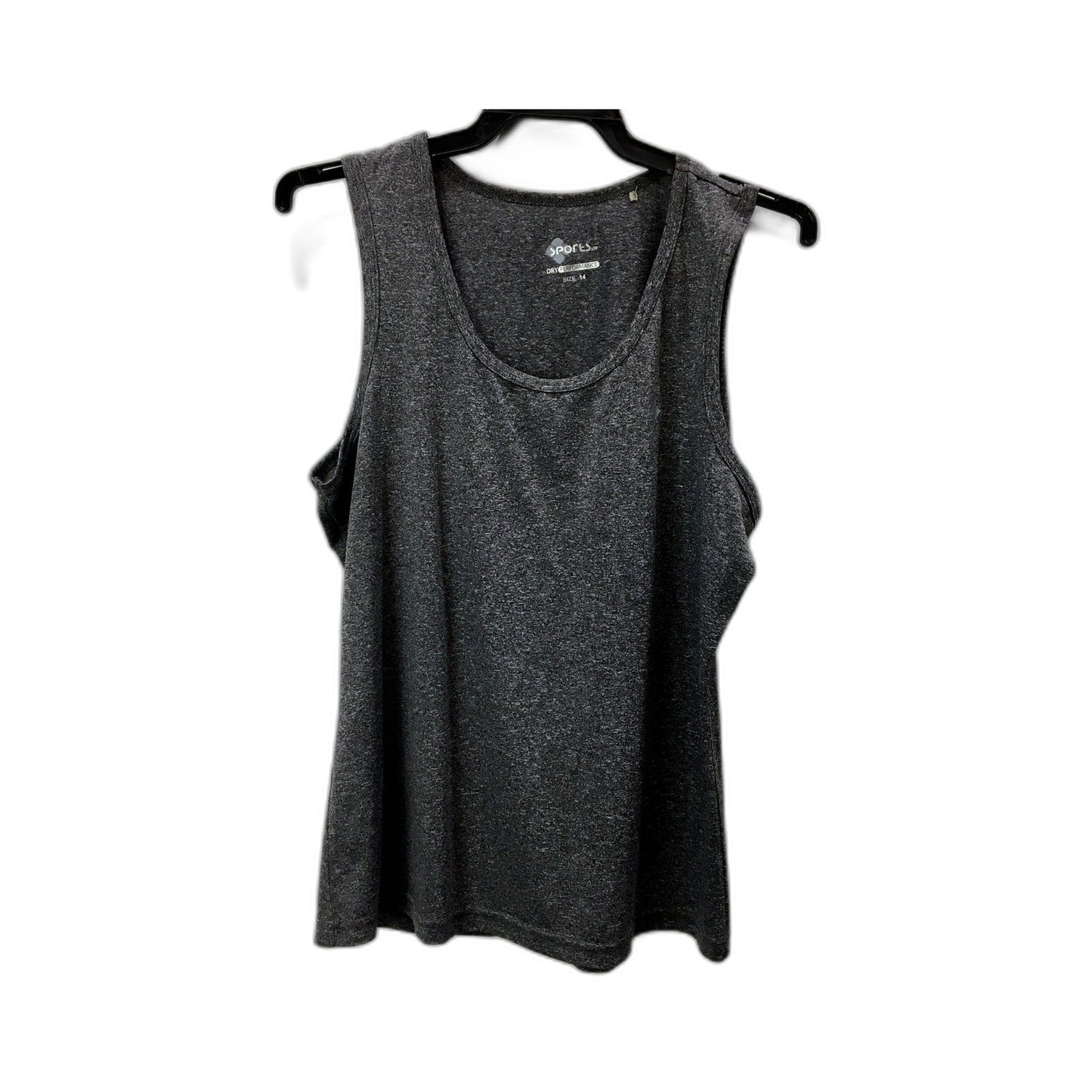 Sports Womens Charcoal Gray Pullover Tank Top - Comfortable Fit Size 14