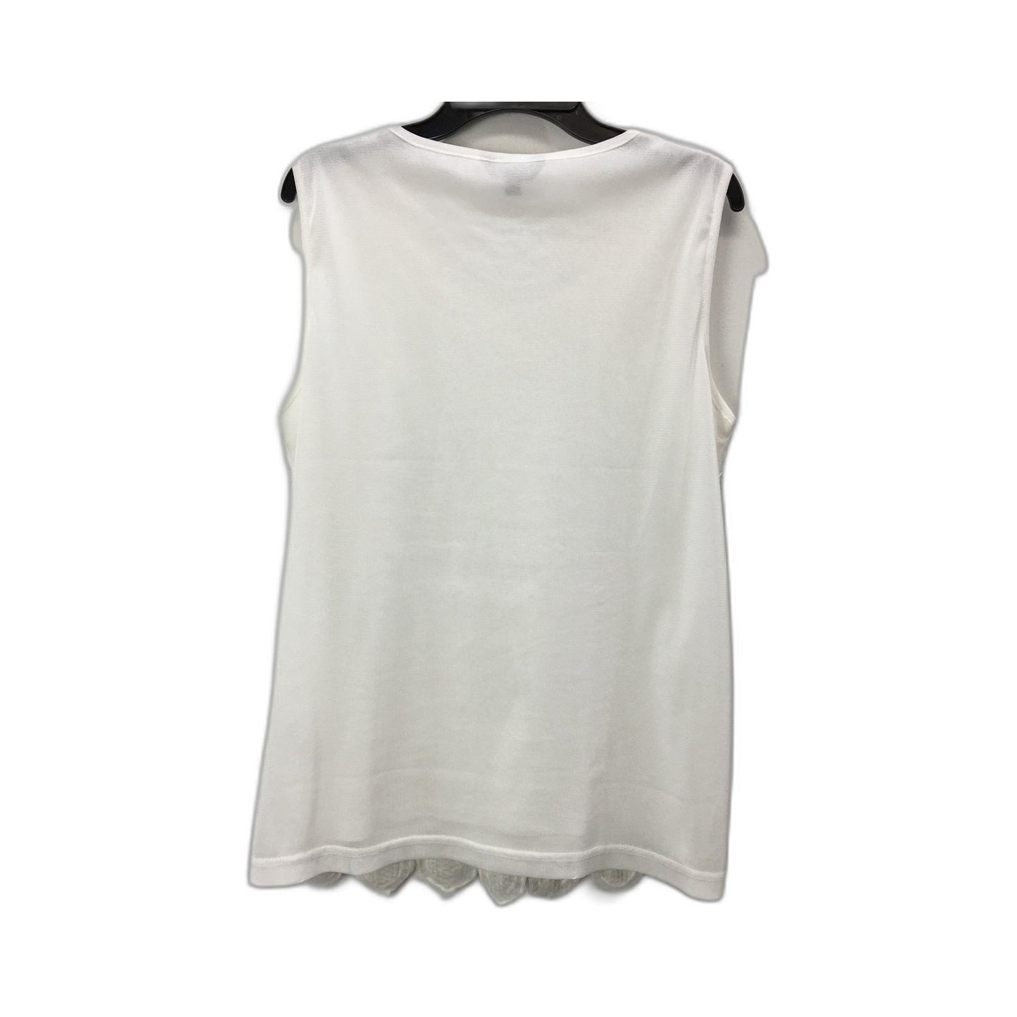 Katies Womens Sequin Tank Top in White, Size M
