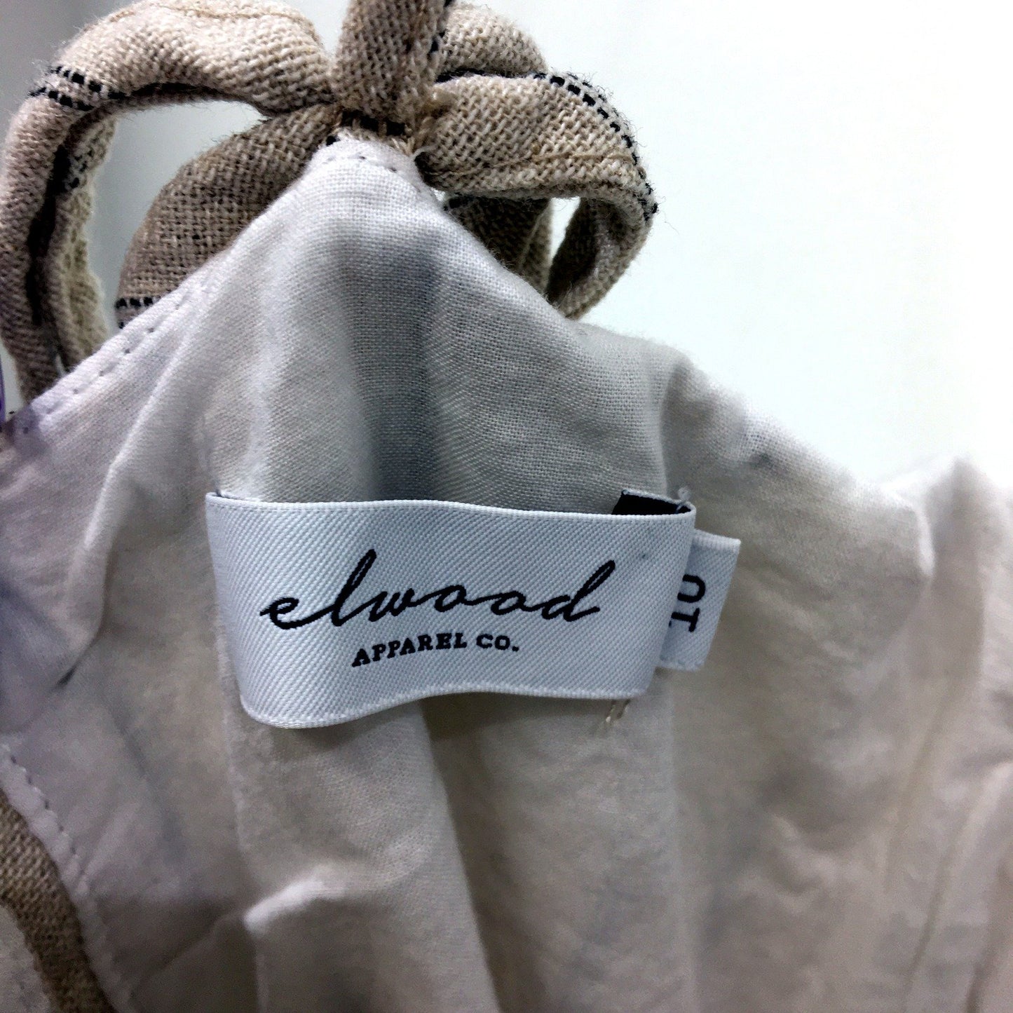 Elwood Womens Pinafore Dress Linen Cotton Blend Striped Beige Stripe Sz 10