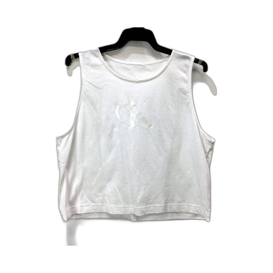 Calvin Klein Tank Top Cropped Womens Cropped Tank Top in Soft White Cotton, Sz S