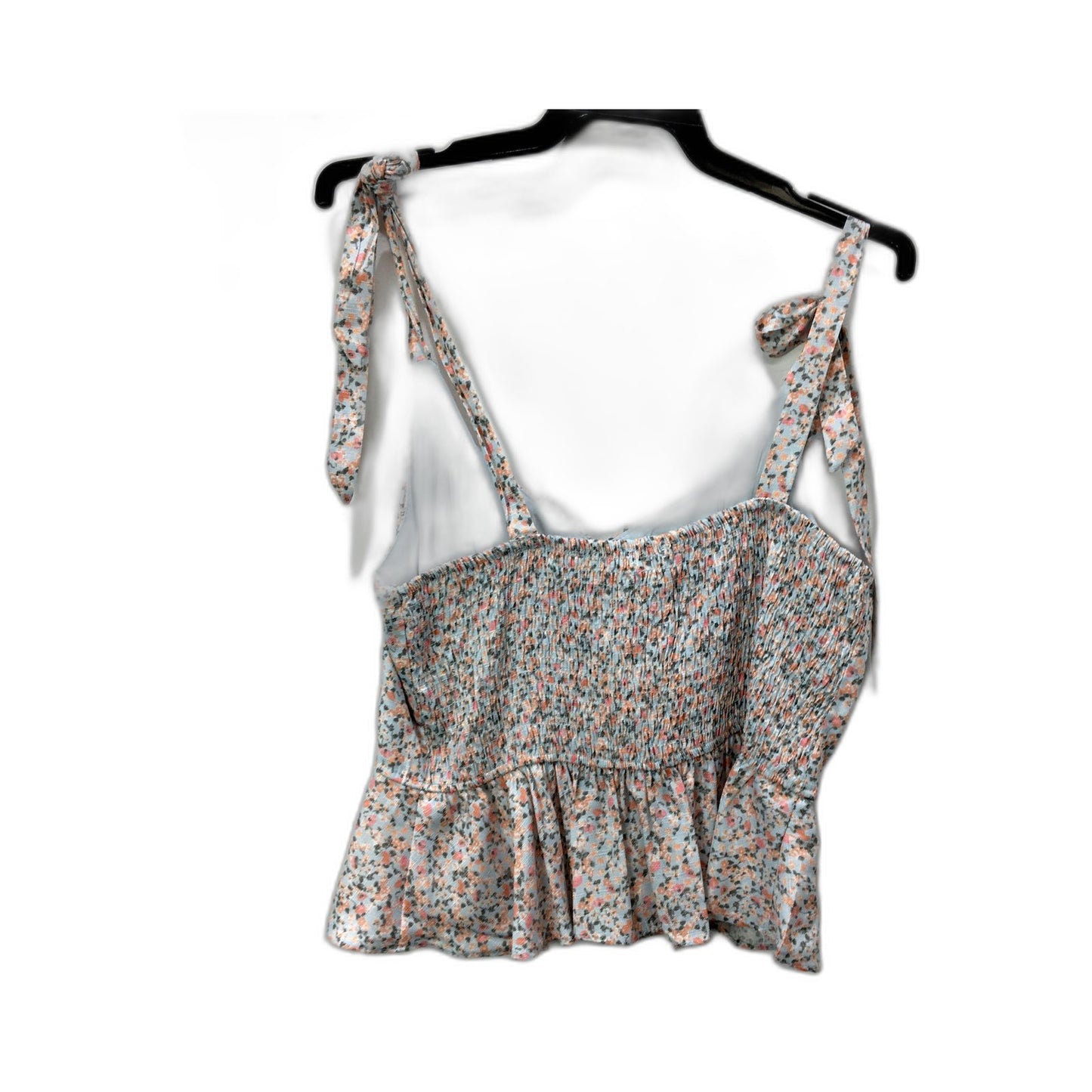 Lyon Womens Floral Peplum Tank Top, Sleeveless Cotton Blend, Size 12 NEW