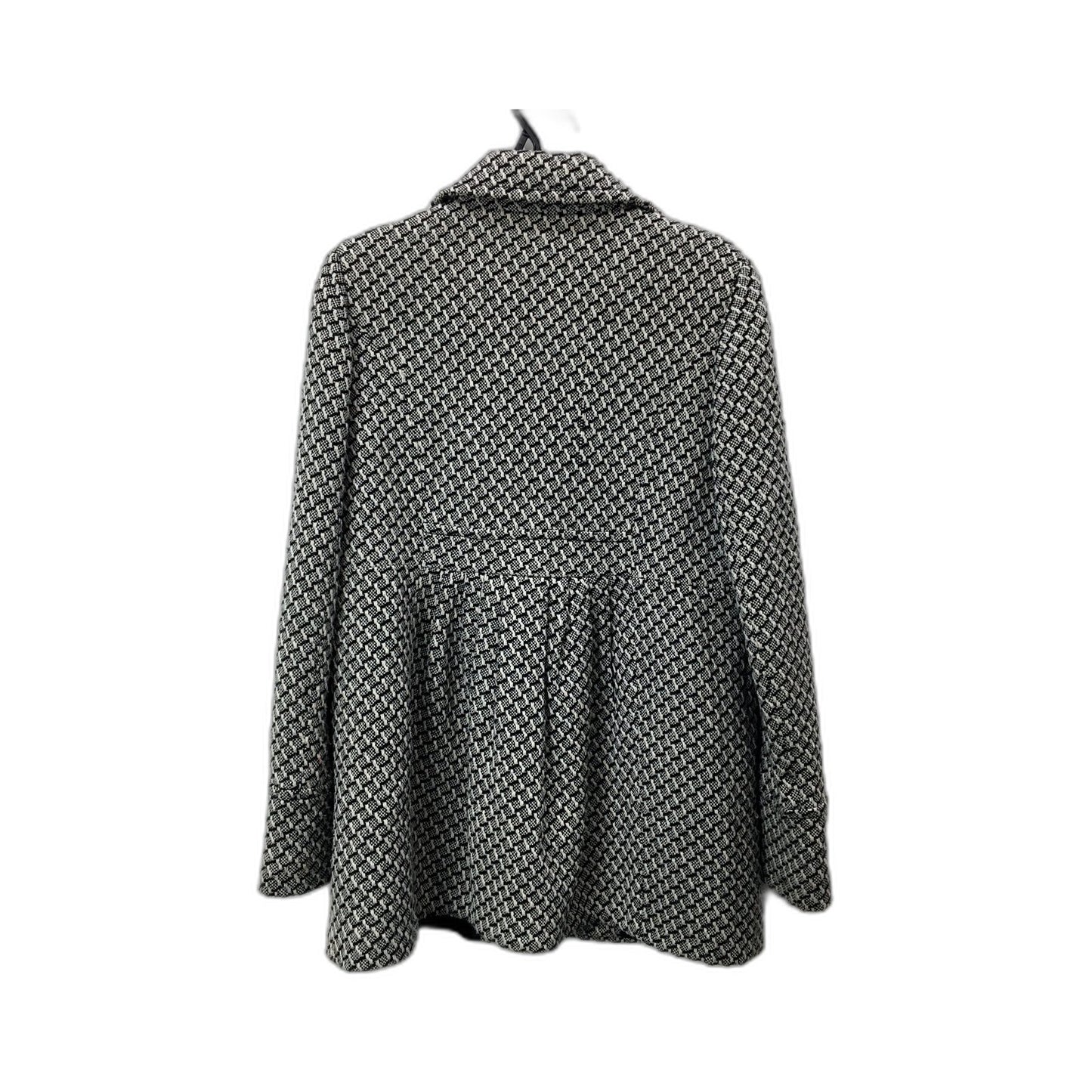 Rockmans Womens Wool Jacket Textured Pullover Sweater Black and White Size 12