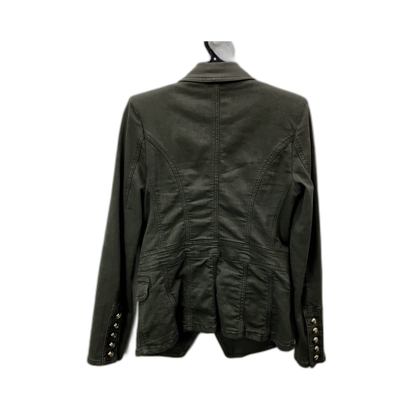 Decjuba Womens Olive Green Denim Jacket - Casual Outerwear Size 10