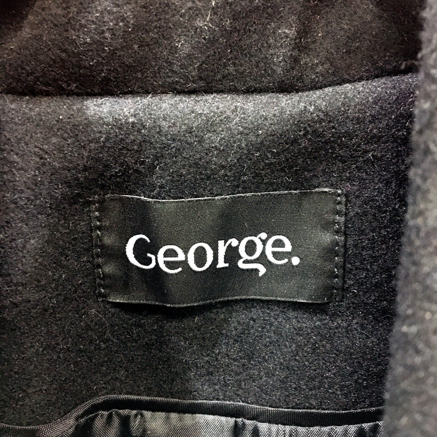 George Womens Black Belted Wool Coat with Zipper Shawl Collar Size 10