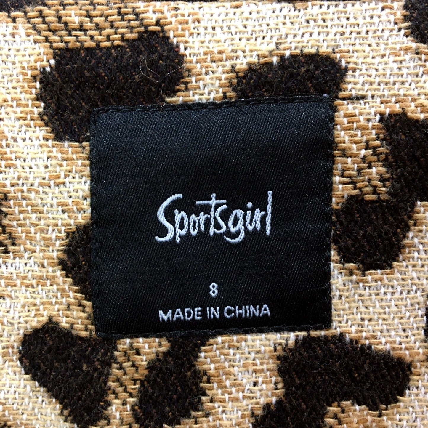Sportsgirl Womens Leopard Print Coat Soft Comfortable Stylish Tan Black Size 8