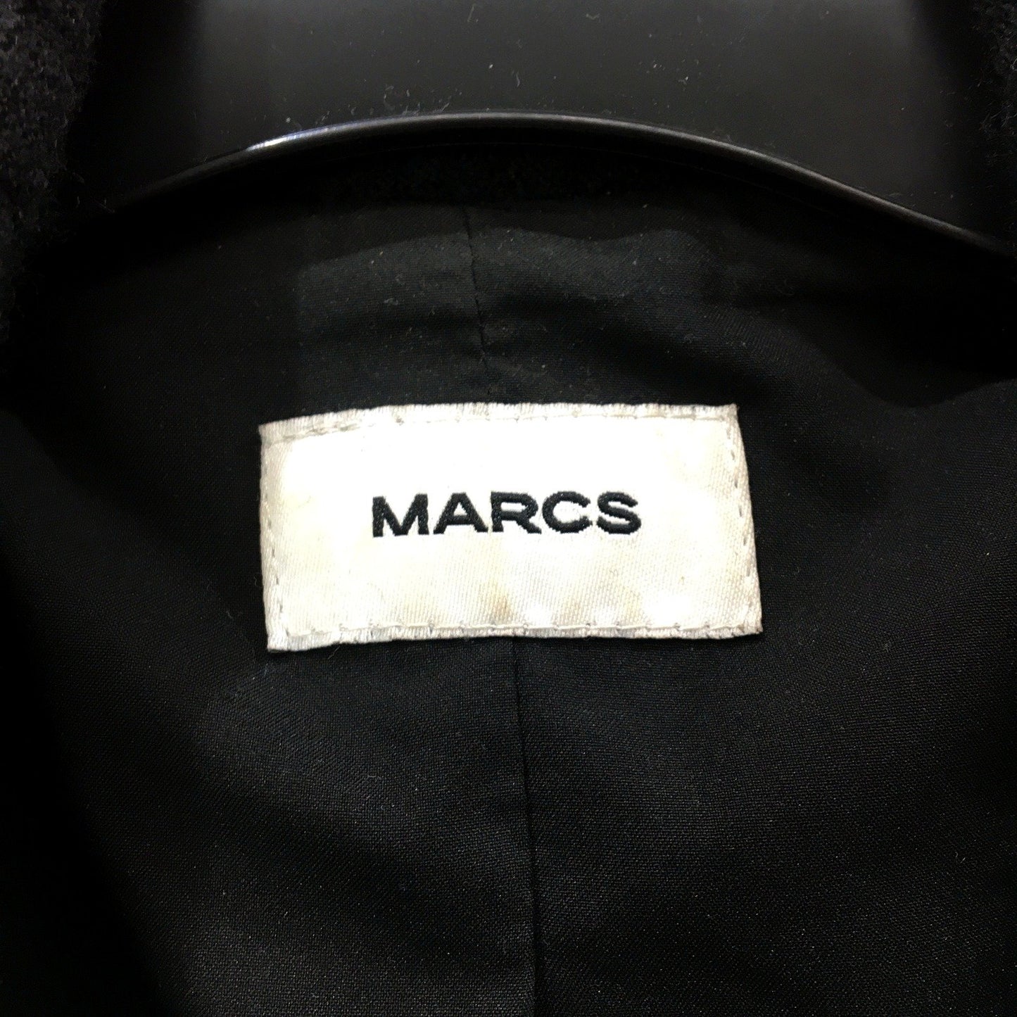 Marcs Womens Wool Coat Black Wool Moto Coat Jacket for Plus Size 14 Fashion